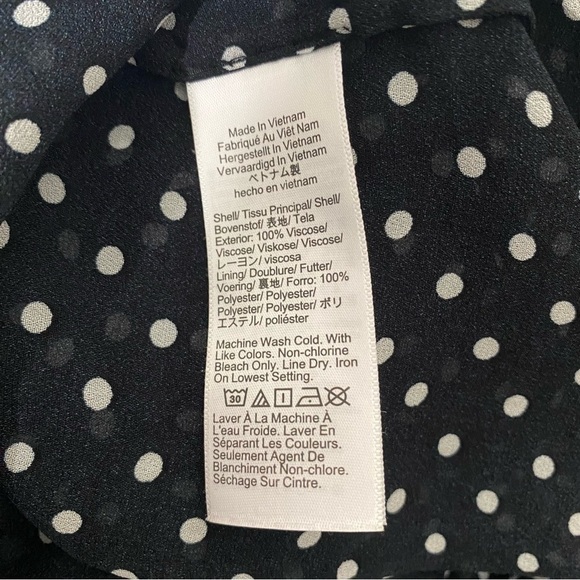 J.Crew Puff Sleeve Polka Dot Top in Lightweight Chiffon, Size Large - Picture 15 of 16